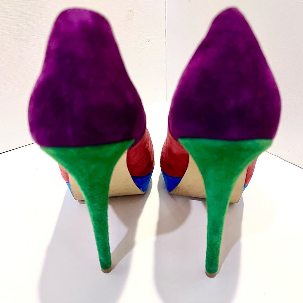 Charles David Velvet Multi-colored Heel Pumps. Size 8.5 EUC - Picture 7 of 8